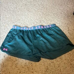 Under Armour Green Athletic Shorts Lightweight Mesh